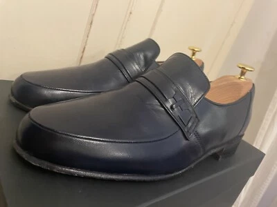 £25 • Buy Sanders Mens Slip On Black Leather Loafer Shoes Blue  Size UK 9 Classic