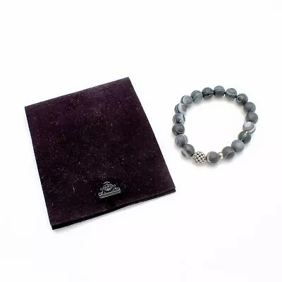 Lagos Labradorite Silver Station Bead Maya Bracelet #S891-7 • $26