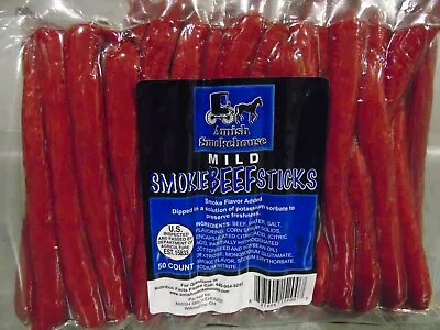 Amish Smokehouse Beef Smokie's Mild 50 Count Bulk Sticks • $31