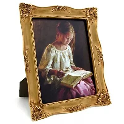 8x10 Inch Gold Vintage Picture Frame Elegant Antique Photo Frames With Glass ... • $41.01