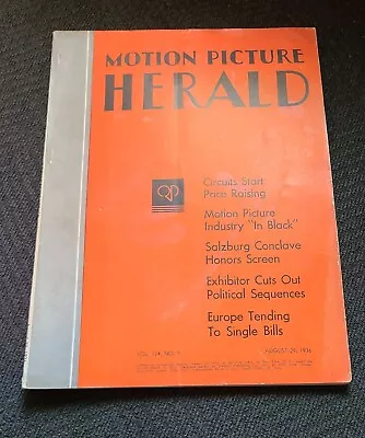 Motion Picture Herald Magazine August 1936 Fred Astaire Rogers Three Stooges  • $39.99