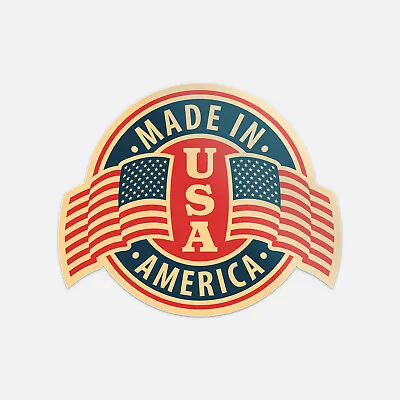 Made In USA America Flag Emblem Badge Vinyl Sticker Decal • $2.75