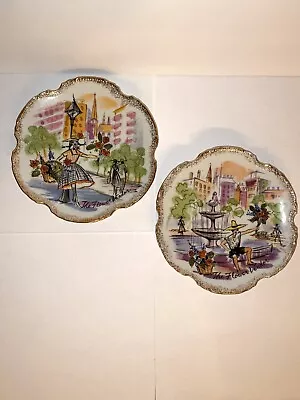 Hand Painted Decorative Wall Hanging Plate Set Of 2 • $4