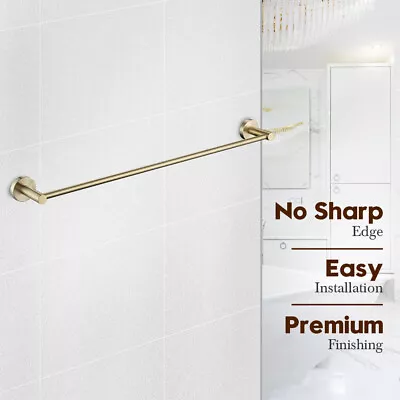 Luxury Brushed Gold Toilet Roll Holder Towel Rails Robe Hooks Stainless Steel • $35.99