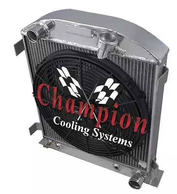 2 Row AAR Champion Radiator W/ 16  Fan For 1932 Ford Chopped Chevy/Mopar Config • $272.84