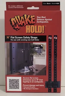 QuakeHold 4516 70  Flat Screen TV Monitor Black Safety Straps NEW • $15