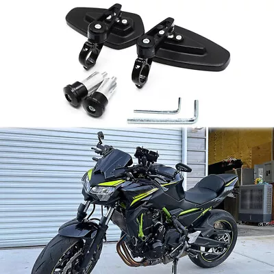 2x Motorcycle 7/8  Handle Bar End Mirrors For Kawasaki Z1000 Z900 Z800 Z750 Z650 • $41.11