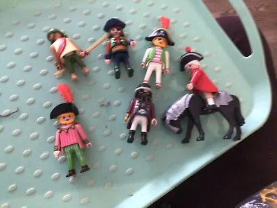 Toy Playmobil Figures 5 Pirates And A Soldier On A Horse Played With • £8.99