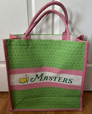 2023 Augusta National Masters Logo Jute Burlap Tote Beach Bag NEW With Tags • $49.99