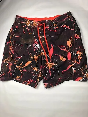 Speedo Men's Swim Shorts Orange Black Lace Pocket Extra Large Polyester A11 • $3.75