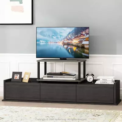 Furinno TV Stand 24  French Oak Gray W/ Open Storage Home Living Room Furniture • $22.99