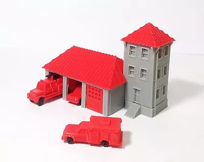 Outland Models Train Railway Country Fire Station With 3 Fire Trucks Z Scale • $11.99