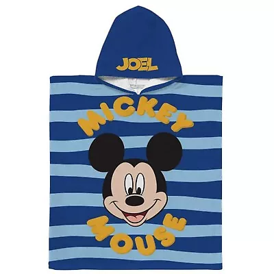 Personalised Embroidered Mickey Mouse Hooded Towel • £14.99