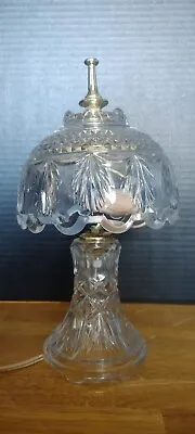 VINTAGE-Gilbert NYC USA- CUT CRYSTAL NIGHT LIGHT TABLE/BOUDOIR LAMP 11  Tall • $64.99