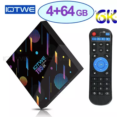 NEW T95 Android 11.1 TV Box 4GB+64GB Quad Core UHD 6K HDMI WIFI Media Player UK • £30.95