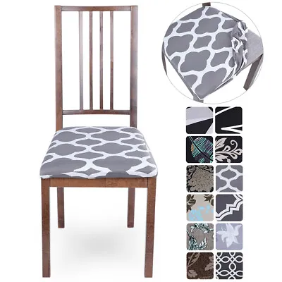 £3.49 • Buy UK Stretch Dining Chair Seat Covers Seat Cushion Slipcovers Removable Protector,