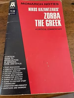 Vintage Monarch Notes - Zobra The Greek NIkos Kazntsakis PB • $5