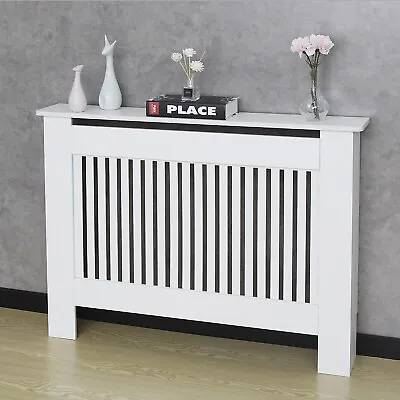 Radiator Cover White Modern Horizontal MDF Wood Grill Cabinet Shelf • £30.99