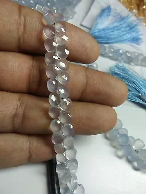 Aaa Natural Blue Chalcedony Heart Faceted 5-6 Mm Beads 6  Strands • $22.85