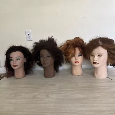 MANNEQUIN HEADS CLIC COSMETOLOGY Mixed Lot Of 4 Practice Heads See Photos • $50