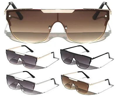 One Piece Floating Lens Shield Aviator Sunglasses Retro Designer Fashion Classic • $6.95