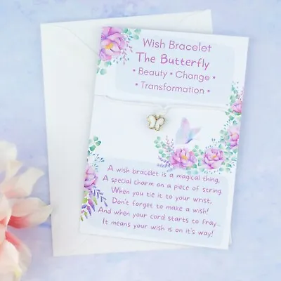 White Butterfly Wish Bracelet Tie On And Make A Wish! White Baby Shower Favours • £3.49