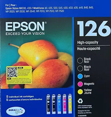 Epson Genuine Black & Color Ink Cartridges For Stylus & Workforce Printers # 126 • $59.98