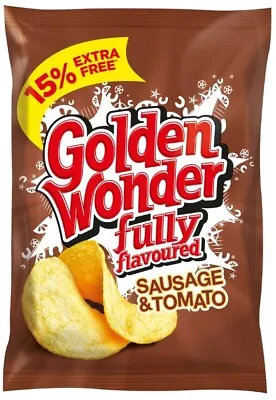 £18.99 • Buy Golden Wonder Sausage & Tomato Crisps 32.5g X 32 Pack