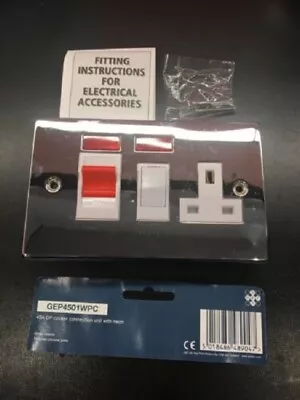 £8.95 • Buy GET Exclusive Decorative 45A DP Cooker Connection Unit With Neon GEP4501WPC  NEW