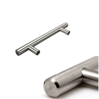 Door Handle Kitchen Bathroom Cupboard Cabinet Drawer Solid T Bar Stainless Steel • £3.09