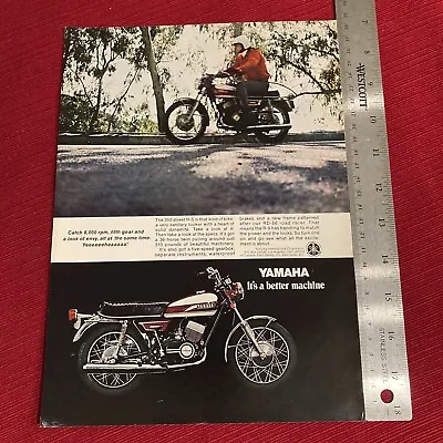 Yamaha 350 Street R-5 Motorcycle 1970 Print Ad - Great To Frame! • $6.95