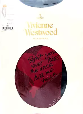 Vivienne Westwood Tights Don't U Ever Kiss Me Once Kiss Me Twice-Black +Red-M-L • $70.99