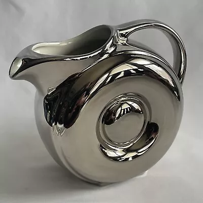 Vtg Hall Pottery 1335 Donut Water Pitcher In Rare Chrome Color W Ice Lip • $45