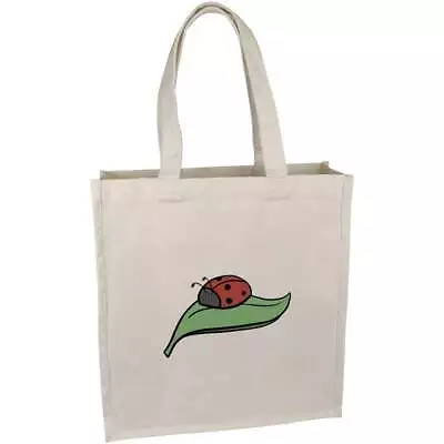 'Ladybird On Leaf' Premium Canvas Tote Bag (ZX00013097) • £12.99