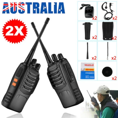 $39.98 • Buy 2x BF-888S Two Way Radio Walkie Talkie UHF 400-470MHz Handheld + Earbuds