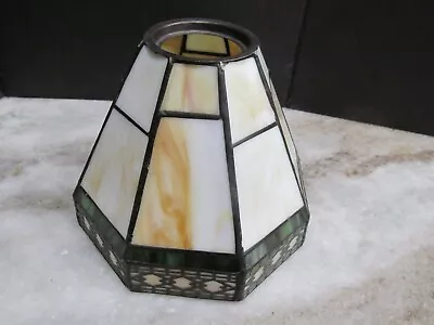 ONE VINTAGE Spectrum Stained Glass Lamp Shade Tiffany Mission Style Ex Cond • $19.95