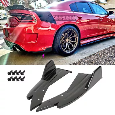 For Dodge Charger Avenger Dart SRT R/T Gloss Rear Bumper Diffuser Splitter Lips • $45.21