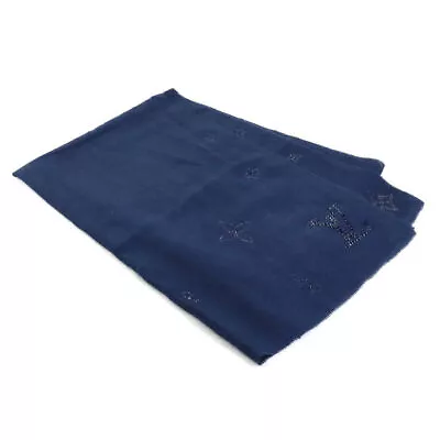 Auth LOUIS VUITTON Stole Shawl Scarf Navy Cashmere M75255 - H30220f • £160.63