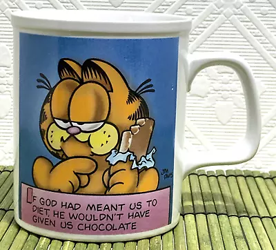 Vintage Garfield 1978 Enesco Mug If God Had Meant Us To Diet..Chocolate  J Davis • $30