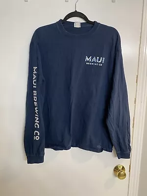 Maui Brewing Company Long Sleeve T-shirt Navy Blue With Sea Turtle Size L Large • $17.99