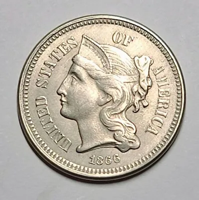 $41 • Buy 1866 3CN Three Cent Nickel - XF Condition