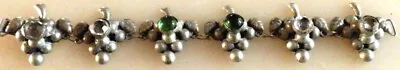 Vintage Made In Mexico Sterling Grape Cluster Link Bracelet Cabochon Crystals • $13.99