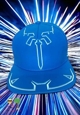 Nintendo Zelda Breath Of The Wild Faux Leather Blue Hat Cap Snapback Adustable • $22.77