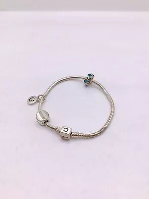 925 Silver Chamilia Bracelet With 3 Charms • £30