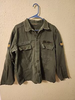 Vintage US Army Military Uniform Utility Shirt W/ Patches / Named • $64.95