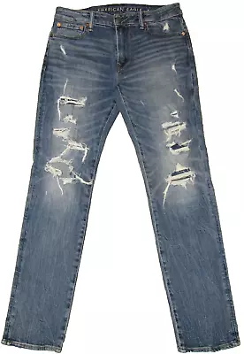 AMERICAN EAGLE Jeans Men's 32x32 Slim Straight Destroy Airflex Stretch Denim • $14.99
