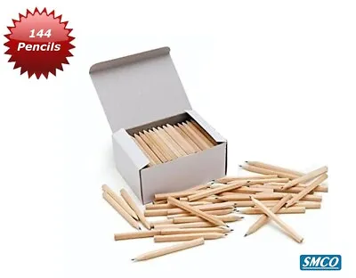 £5.98 • Buy 144 MINI PENCILS Half Size SHORT Games School Kids TRADITIONAL WOODCASE By SMCO