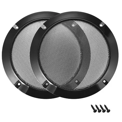 2pcs 6.5  Speaker Grill Mesh Decorative Circle Woofer Protector Cover Black • $19.03