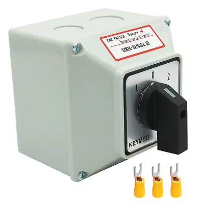 32A Rotary Changeover Switch With Exterior Box3 Position 3 Phase 12 Terminals... • $32.29