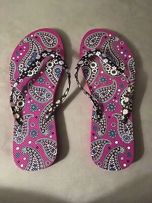 Vera Bradley Flip Flops Boysenberry Large 9-10 Retired • $16.50